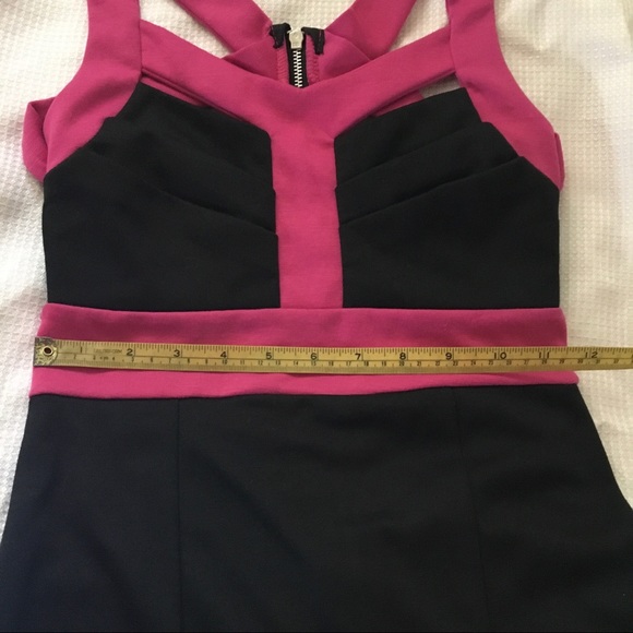 Pink and black dress with cut out details - small - Picture 9 of 10